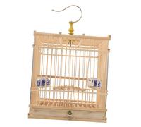 UPKOCH Cage à Oiseaux Rectangulaire Suspendue avec Crochet et Plateau Cage Rétro pour Chardonnerets et Oiseaux Chanteurs Design Naturel pour Perruches
