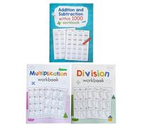 UPKOCH Cahier D'exercices de Mathématiques 3 Pièces pour Garçon et Filles - Multiplication et Division, Addition et Soustraction Jusqu'à 1000 - Feuilles de Travail pour Pratique