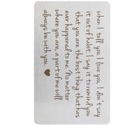 UPKOCH Carte Insert Acier Inoxydable pour Portefeuille Message Amour Gravé Cadeau Anniversaire et Saint-Valentin pour Couples