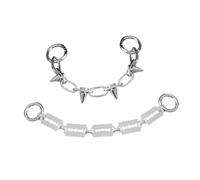 UPKOCH Chaînes de Chaussures Style Punk en Acier Inoxydable Bijoux de Chaussures Hip-hop Lot de 2 Breloques pour Décoration Accessoires Mode pour Fêtes et Occasions Design Métal Noir