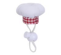 UPKOCH Chapeau de Chef Ajustable pour Petits Animaux, Toque Tricotée Main en Tissu Doux Rouge à Carreaux, Accessoire Miniature pour Cochons d'Inde, Hamsters, Lapins et Reptiles,