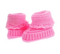 UPKOCH Chaussures D'hiver pour Bébé Tricotées la Main en Laine Douce, Confortables et Épaisses, Style Délicat Rose, pour Nouveaux-nés 0-6 Mois