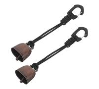 UPKOCH Clochettes Anti-Ours pour Randonnée et Camping Lot de 2 Cloches Vintage en Métal avec Sangle Noire Mini Cloche d'Entraînement Sonore pour Animaux Dispositif Sécurité Extérieur