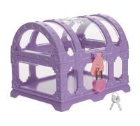UPKOCH Coffre Au Trésor Plastique Garçon Fille avec Verrou Boîte de Rangement Bijoux et Jouets Fête Pirate et Décoration Halloween Moyen Format Transparent