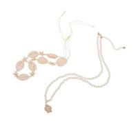 UPKOCH Collier Coquillage Pour Femme Bijoux De Plage Collier Ras Cou Perles Plastiques Style Pour Vacances