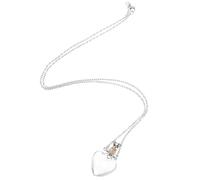 UPKOCH Collier Femme Fiole Transparent Forme de Cœur Pendentif Ouvert pour Huiles Essentielles Bijoux Uniques Acier Inoxydable Élégant