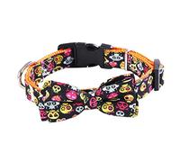 UPKOCH Collier Halloween pour Chien et Chat Confortable et Durable Design Mode avec Motif Crâne Noir Parfait pour et Séances Photo