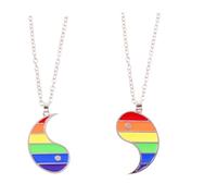 UPKOCH Collier Pendentif Arc-en-ciel Yin Yang pour Couples, Collier Puzzle Assorti en Alliage, Bijou Unisexe, Saint-valentin, Anniversaire, Mariage
