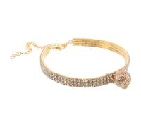 UPKOCH Collier pour Animaux Orné de Pierres Brillantes, Élastique, avec | Réglable, Métal et Pierre Scintillante, Design Ajouré, pour Chats et Chiens, Sorties Quotidiennes