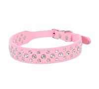 UPKOCH Collier pour Chien et Chat Small Dog Sparkly Collar PU Réglable avec Rangées de Éclatants pour Filles Design