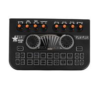 UPKOCH Console de Mixage Audio Noir avec Entrée Microphone à Condensateur 3,5mm, Modificateur de Voix Unique pour Live Streaming et Enregistrement Podcast, Matériel en Coton