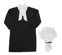 UPKOCH Costume Juge Garçon Fille avec et Perruque Tenue Avocat pour Jeux de Rôle Déguisement Halloween et Fêtes Scolaires Tissu et Confortable Facile à Entretenir