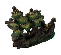 UPKOCH Décoration Aquarium Naufrage Bateau Pirate Miniature Résine Cachette Poisson Betta Ornement pour Aquarium Eau Douce et Salée Accessoire Thème Marin