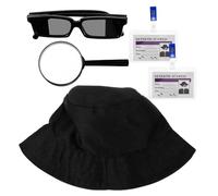 UPKOCH Déguisement Détective Unisexe 9 Pièces Kit de Performance Chapeau, Lunettes et Loupe pour Fête à Thème, Cosplay, Halloween Accessoires de Rôle Espionnage Jouets