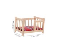 UPKOCH Dollhouse Miniature Wooden Crib with Bedding Versatile Mini Bed for Dollhouse Furniture Compatible with Various Dolls DIY Scene Decoration Accessory