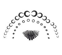 UPKOCH Écarteurs D'oreilles en Acrylique Noirs, Kit de Tunnels D'oreille Coniques, Set de Plugs pour Étirement, Légers et Lisses, Adaptés aux Adultes pour Piercing Oreille et Septum,