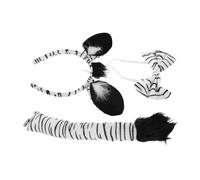 UPKOCH Ensemble 3 Pièces Accessoires de Cosplay Tigre Serrage-tête Oreilles de Tigre en Peluche Noir et Blanc Douce Kit de Déguisement pour Fête à Thème Jungle Semaine du Livre
