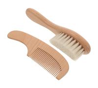 UPKOCH Ensemble Brosse À Cheveux BéBé Avec Poils Souples Et Manche En Bois De HêTre Brosse DéMêLante Douce Pour Peau Sensible Outil De Soin Complet Pour Nouveau-NéS