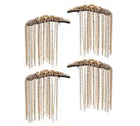 UPKOCH Épaulettes à Franges Dorées Broche, 2 Paires, Accessoire d'Épaule pour Costume et Uniforme Féminin, Bijoux d'Épaule pour Déguisement et Événement, Décoration Rétro Stable et