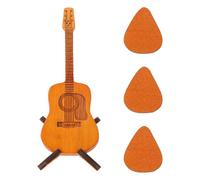UPKOCH Étui en Bois pour Médiators de Guitare Acoustique avec Support Stable Porte Médiators Miniatures Compatible Ukulélé et Basse Électrique Lot de 3 - Rangement Portable