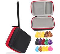 UPKOCH Étui Portable Noir Et Rouge pour Médiators De Guitare avec 15 Médiators en Plastique Solide, Accessoire Pratique pour Guitare Folk Et Instruments à Cordes, Rangement Compact Et Organisé
