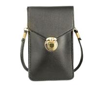 UPKOCH Étui pour Téléphone Tactile en Cuir PU Noir avec Fenêtre Écran Tactile Pochette Bandoulière Multifonction pour Femme et Homme Mini Paquet Portable pour Soirée et Shopping