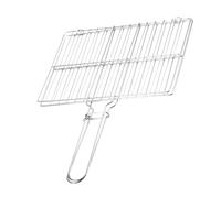 UPKOCH Filet De Barbecue Antiadhésif en Acier Inoxydable Épais, Panier à Grillades Pliable Petit Format pour Barbecue Extérieur, Pince à Poisson Grillé Solide pour Camping Et Fêtes
