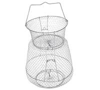 UPKOCH Filet de Pliable Acier Inoxydable Volume Fond Plat Stable Filet Durable pour Accessoires de Cage à Poissons et Crustacés Portable
