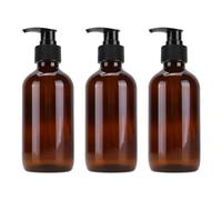 UPKOCH Flacon Verre Marron 250Ml Bouteille Cosmétiques Rechargeable Pompe Facile Nettoyage Voyage Stockage Shampooing Huile Essentielle