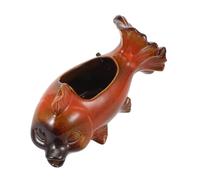 UPKOCH Fontaine Céramique Koi sans Pompe Sculpture Poisson Rouge Décorative pour Jardin Bassin et Terrasse Fontaine Cascade Compacte pour Espace Réduit