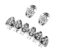 UPKOCH Grill Décoratif avec Pierres Brillantes Set Argenté Accessoires Hip Hop Légers pour Cosplay Fêtes et Usage Quotidien