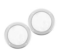 UPKOCH Grille de Haut-parleur Ronde 10 Cm 2 Pièces Anneau Décoratif Argenté et Maille Métallique Blanche, Protection de Subwoofer pour Caisson de Basses Audio Home Cinéma et Voiture