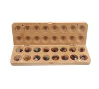 UPKOCH Jeu d'échecs Mancala en Perles - Jeu d'échecs éducatif avec Billes et Pierres - de société Pliable pour Enfants, idéal pour Les fêtes et Les Cours