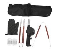 UPKOCH Kit Barbecue avec Tablier et Manique Bois Accessoires Grill Acier Inoxydable Anti Barbecue Extérieur Multifonction