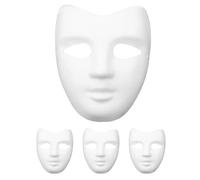 UPKOCH Kit de 4 Masques en Pâte à Papier Blancs à Peindre Soi-même Masques Vierges DIY pour Bal Masqué Fête D’anniversaire et Loisirs Créatifs pour Adolescents et Adultes