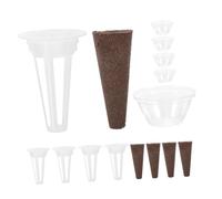UPKOCH Kit de Culture Hydroponique Intérieur pour Semis 15 Pièces Panier de Culture et Pots Transparents Éponge Croissance sans Terre pour Jardin Dôme Humidité Contrôlée
