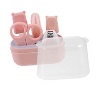UPKOCH Kit de Manucure Bébé Rose - Ciseaux à Ongles, Pince à Épiler et Lime - Ensemble 5 Pièces Ergonomique - Soins des Ongles Sécurisé pour -né - Trousse Portable pour Garçon et Filles