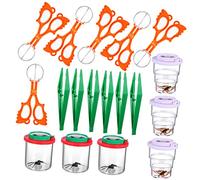 UPKOCH Kit Explorateur Insectes Pinces et Échantillons D'insectes Factices avec Boîte Loupe Plastique pour Garçon et Filles pour L'observation et L'exploration Nature