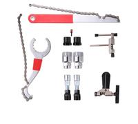 UPKOCH Kit Professionnel 10 Pièces D’Outils de Réparation Vélo en Acier Carbone, Extracteur à Manivelle, Démonte-boîtier de Pédalier, Dérive-chaîne, Adapté aux VTT et Vélos de Route,