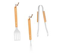 UPKOCH Kit Ustensiles Barbecue Bois Et Acier Inoxydable Outils pour Barbecue Extérieur avec Pochette De Rangement Kaki