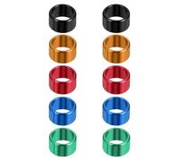 UPKOCH Lot de 10 Bagues D'identification Métalliques pour Pattes de Pigeon et Volailles Aluminium Coloré Bleu, Vert, Orange, Noir, Rouge Anneaux Fendus Légers pour Élevage et Repérage