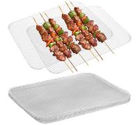 UPKOCH Lot de 10 Tapis de Cuisson en Aluminium Grillage pour Barbecue Extérieur Résistants et Polyvalents Adaptés Grils Gaz Charbon Électriques pour Camping Pique-Niques et