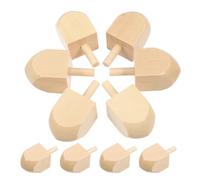 UPKOCH Lot de 10 Toupies en Bois Naturel Non Peintes pour Hanoukka Hauteur 44 CM Manche 29 CM sans Manche Diamètre 2 CM Kit DIY Artistique pour Garçon et Filles et Décoration