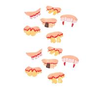 UPKOCH Lot de 12 fausses dents de vampire zombie pour Halloween | Ensemble de dents artificielles effrayantes pour horreur, cosplay, déguisement, carnaval, fête, accessoires de blague
