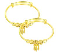 UPKOCH Lot de 2 Bracelets Attrape-Rêves Femme en Métal Doré Bracelets Joncs Légers et Ajustables Bijoux de Poignet pour Occasions Décontractées et Formelles Présent