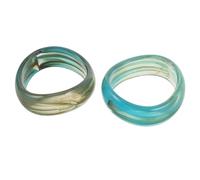 UPKOCH Lot de 2 Bracelets Joncs Rétro en Acrylique Transparent Vert Dégradé, Large et Irrégulier, Style Bohème Épais et Géométrique, Bijoux D'été pour Femme, Bracelets Plage