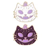UPKOCH Lot de 2 Broches Citrouille D'halloween en Alliage Violet et Blanc, Décoration Créative de Costume, Accessoires Fantaisie pour Femme, Badge Amusant et Original pour Fête Halloween
