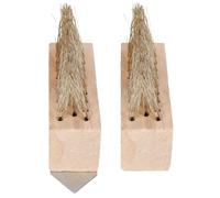 UPKOCH Lot de 2 Brosses de Désherbage en Fil d'acier Manche en Bois Long Brosse Pratique Anti-Mousse pour Jardin Nettoyage Extérieur et Entretien des Allées Outils Robustes pour
