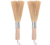 UPKOCH Lot de 2 brosses de nettoyage en bambou pour wok et wok - Pour la maison et le restaurant
