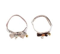 UPKOCH Lot de 2 Colliers pour Chat : Collier Ajustable avec nœud Amovible et clochettes - Ceinture élastique de sécurité détachable - Pendentif Chaton Mignon pour décorations de fête